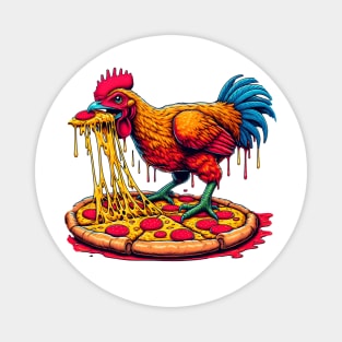 Chicken Pepperoni Pizza T-rex style Magnet